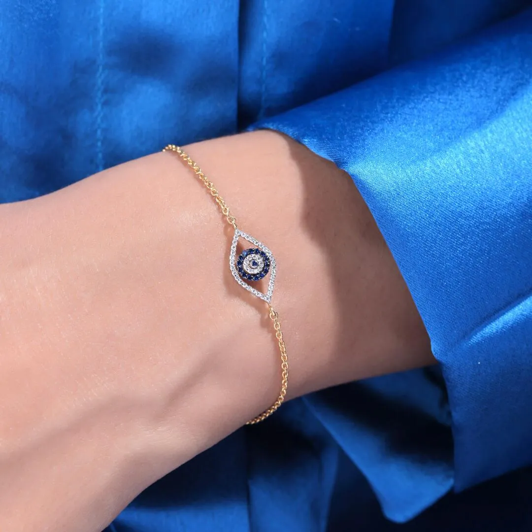 Nora Evil Eye Silver Loose Bracelet | 22KT Gold Vermeil