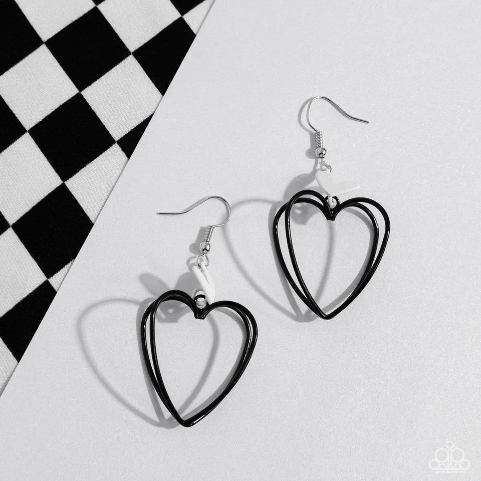 Paparazzi Earring ~ Acceptable Affection - Black