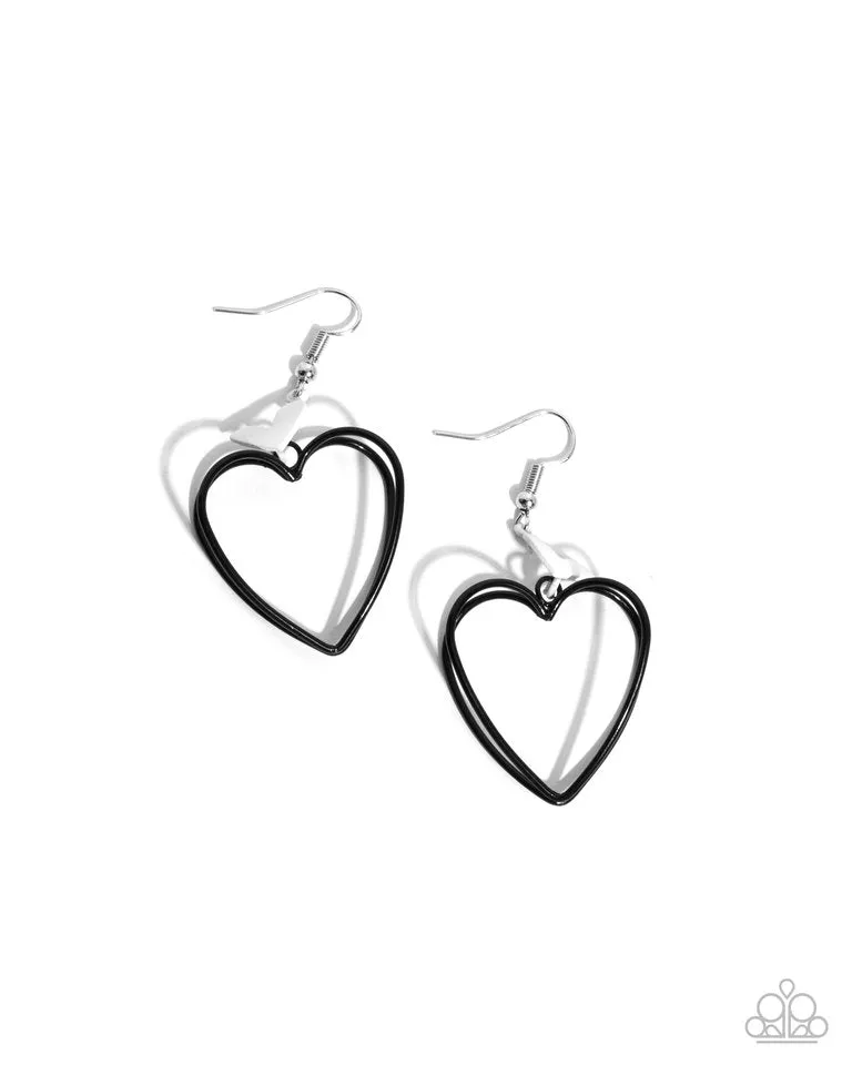 Paparazzi Earring ~ Acceptable Affection - Black
