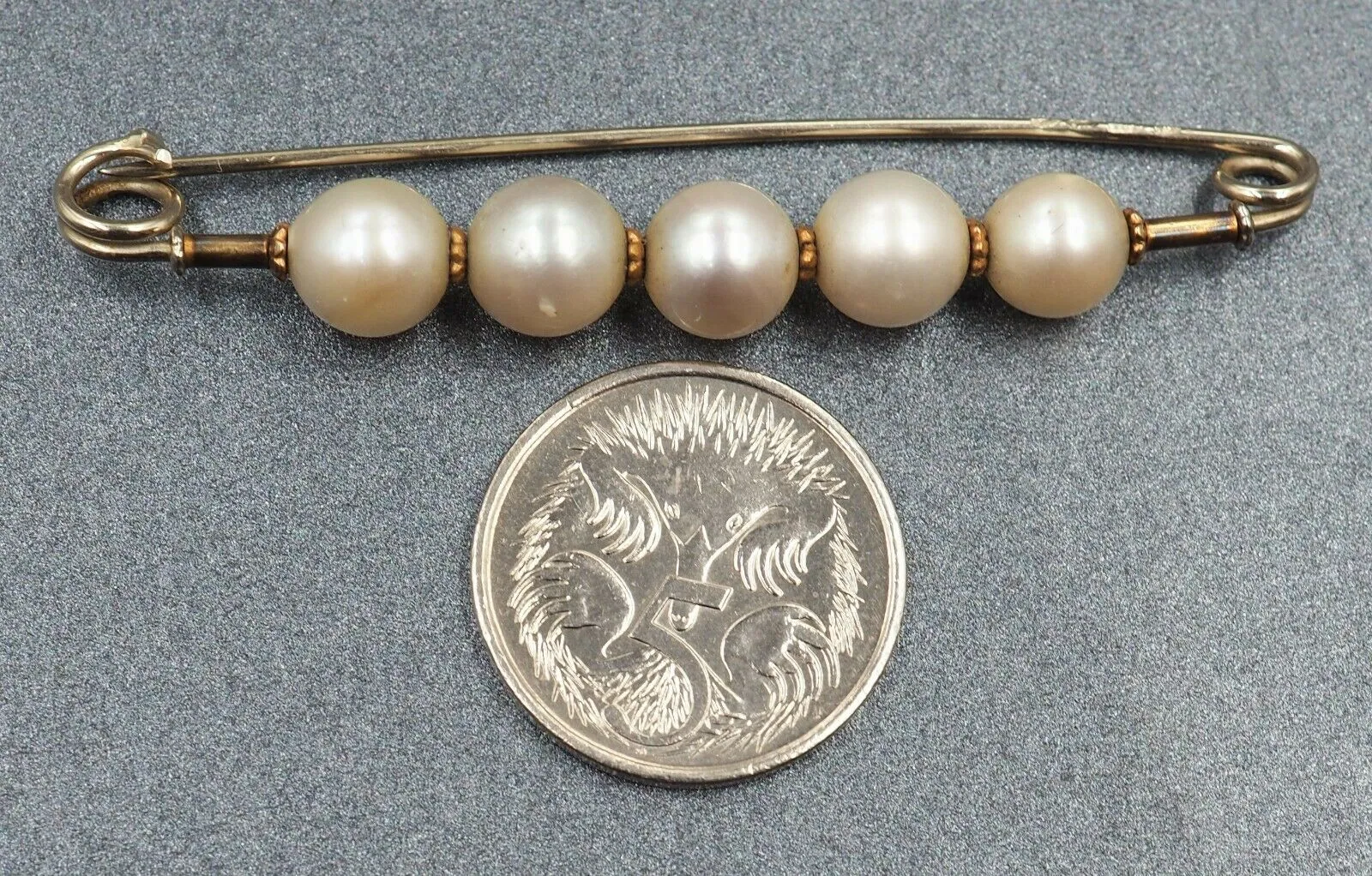 Pearl 9ct White & Yellow Gold Brooch