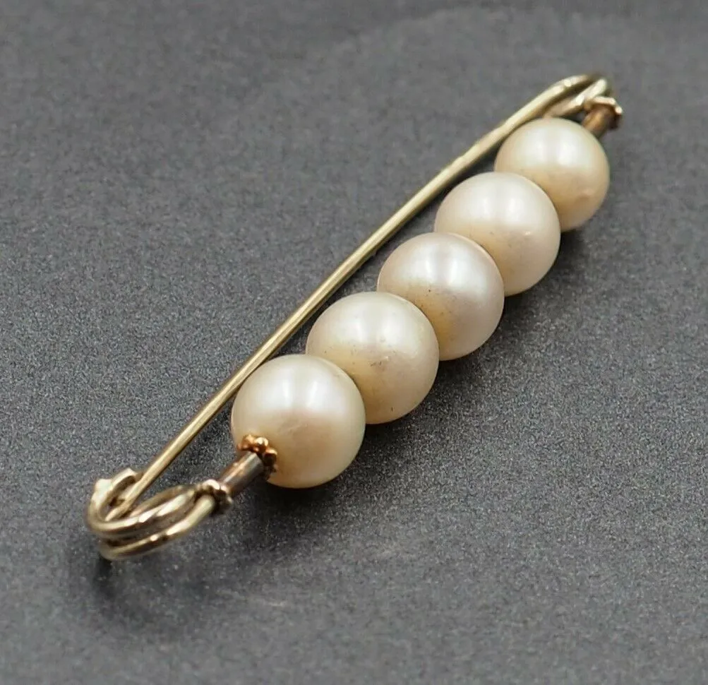 Pearl 9ct White & Yellow Gold Brooch