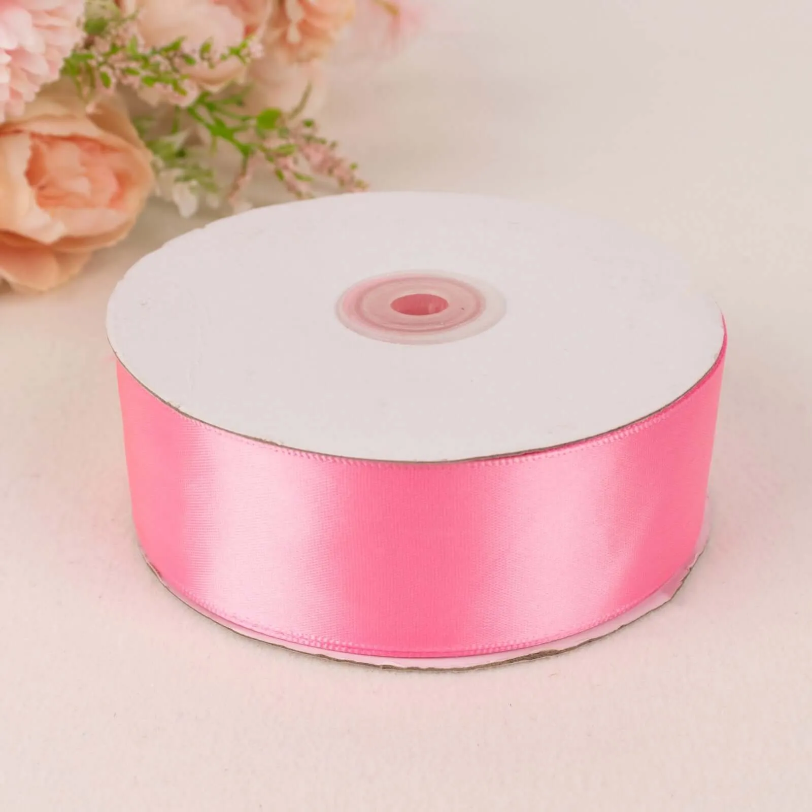 Pink Single Face Decorative Satin Ribbon 50 Yards 1.5"