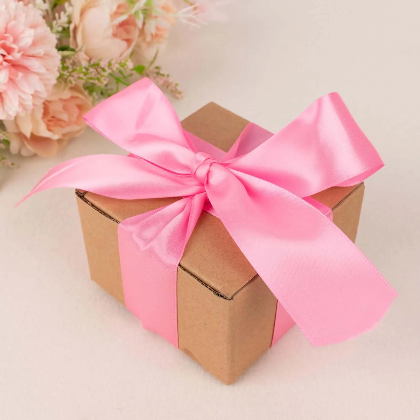 Pink Single Face Decorative Satin Ribbon 50 Yards 1.5"