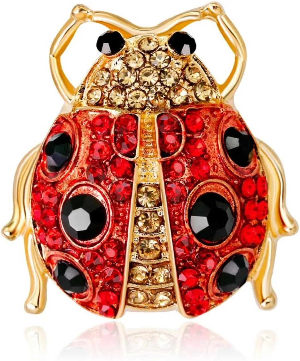 Red Ladybug Brooch Pin for Women Cute Rhinestone Insect Brooch Ladybug Insects Animals Hobby Jewelry Gifts