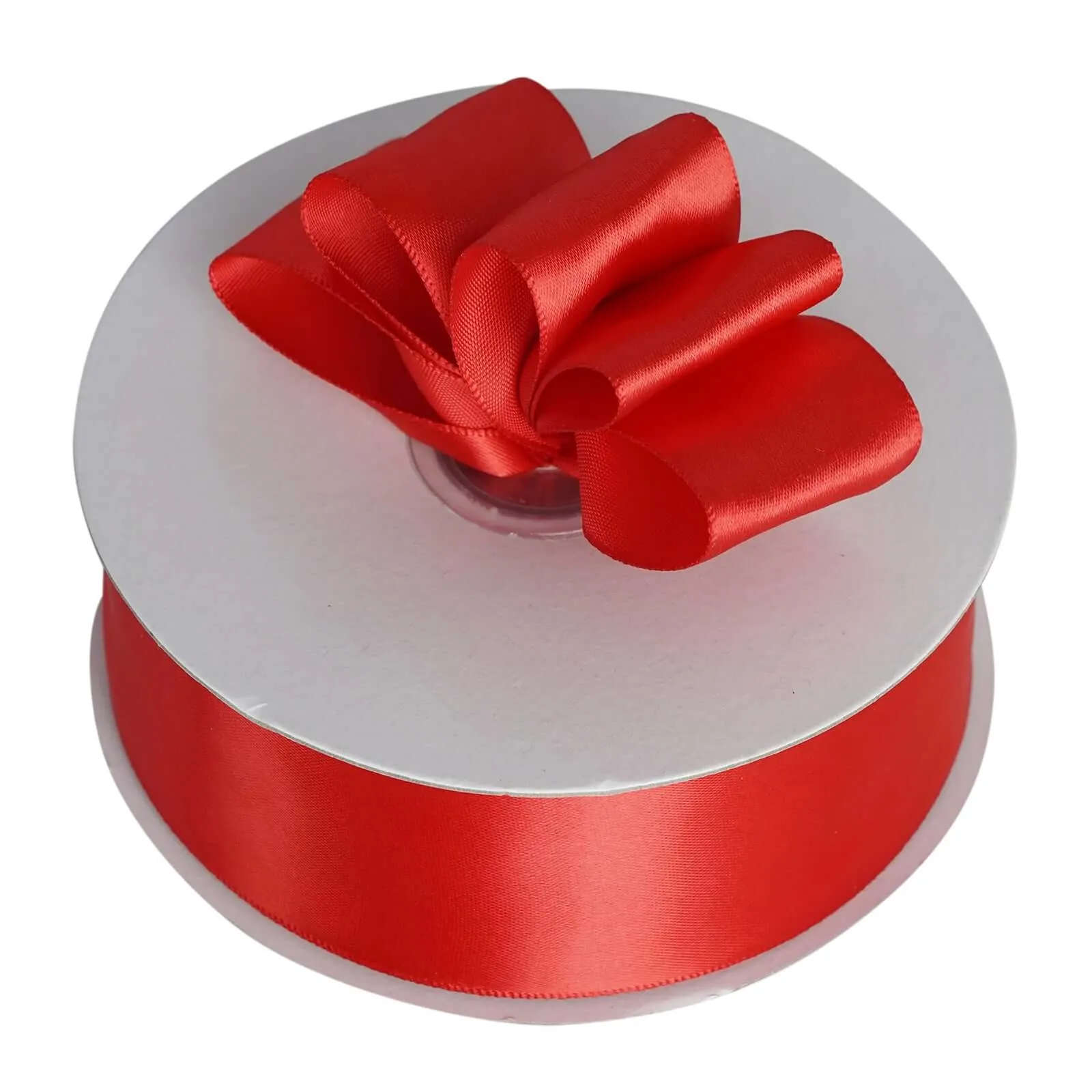 Red Single Face Decorative Satin Ribbon 50 Yards 1.5"