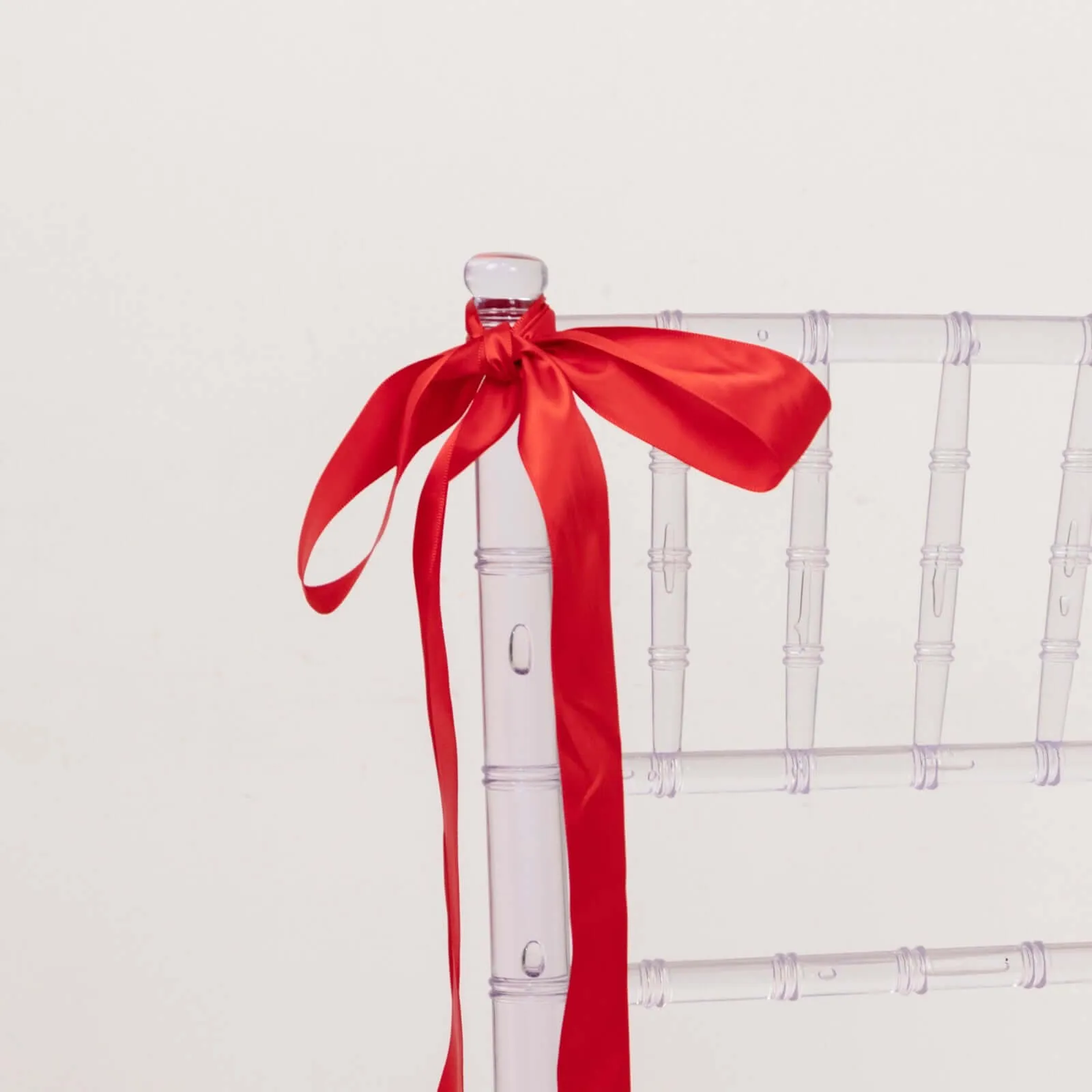 Red Single Face Decorative Satin Ribbon 50 Yards 1.5"