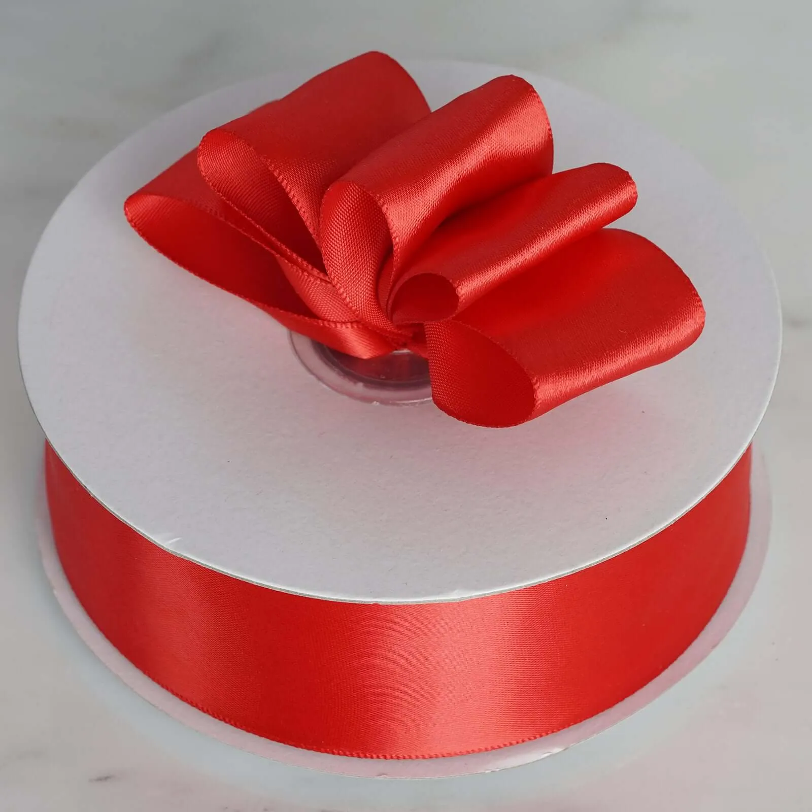 Red Single Face Decorative Satin Ribbon 50 Yards 1.5"