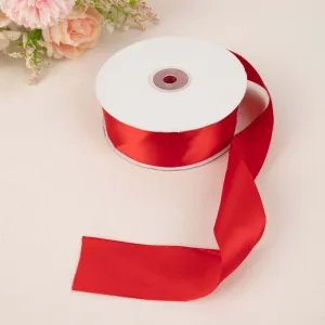 Red Single Face Decorative Satin Ribbon 50 Yards 1.5"