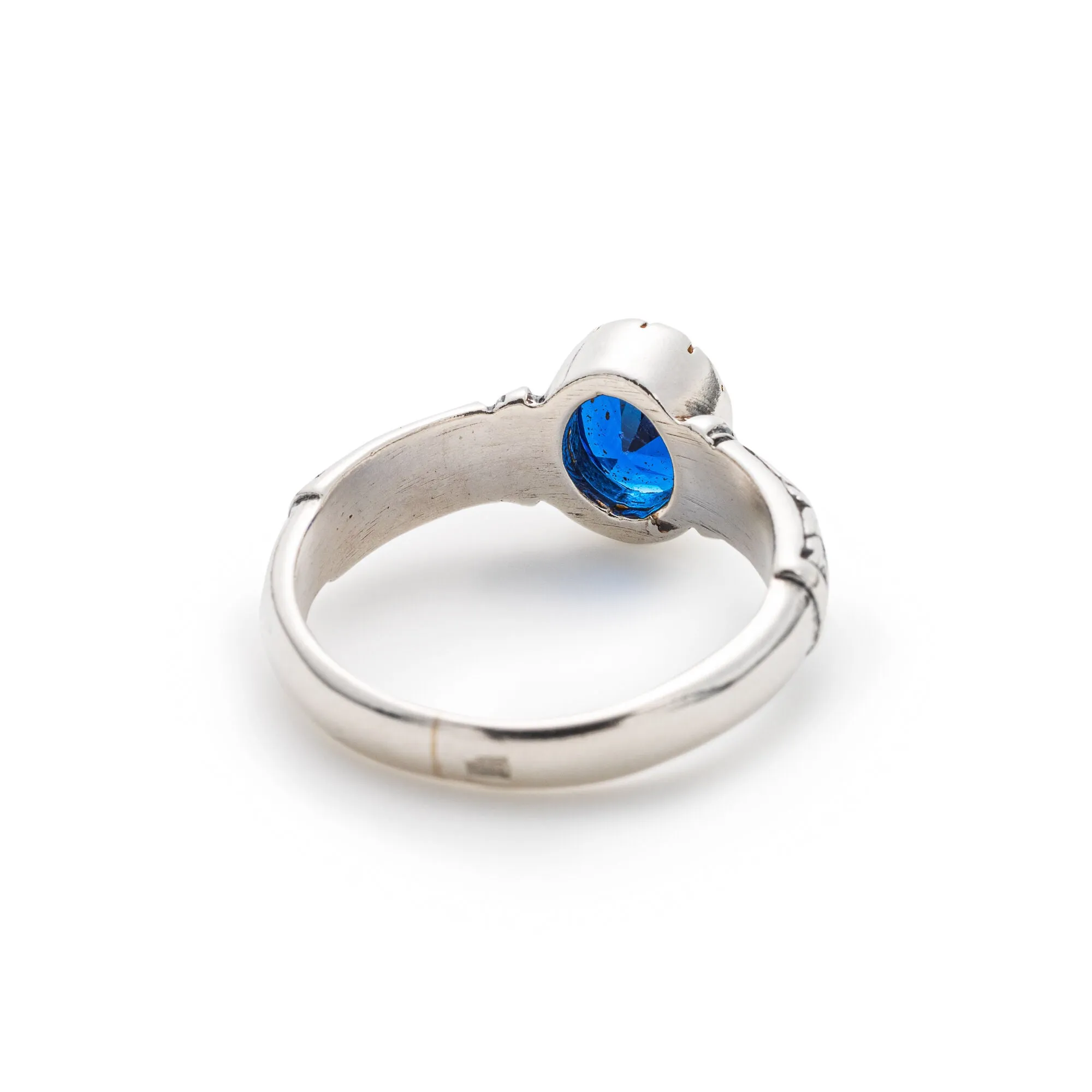 Sapphire Boho Ring - Blue Oval Ring - Solitaire Sapphire Ring