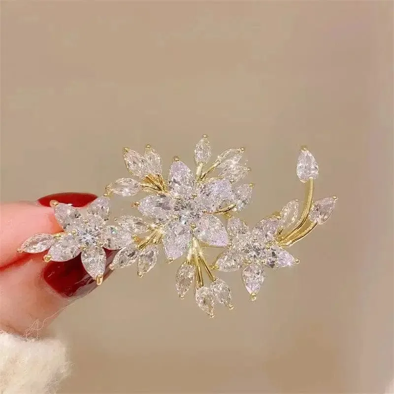 Shop Floral Design Crystal Brooch - A Stunning Accessory for Any Occasion