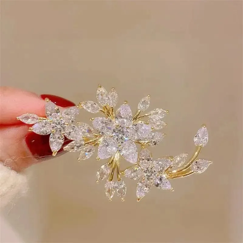 Shop Floral Design Crystal Brooch - A Stunning Accessory for Any Occasion