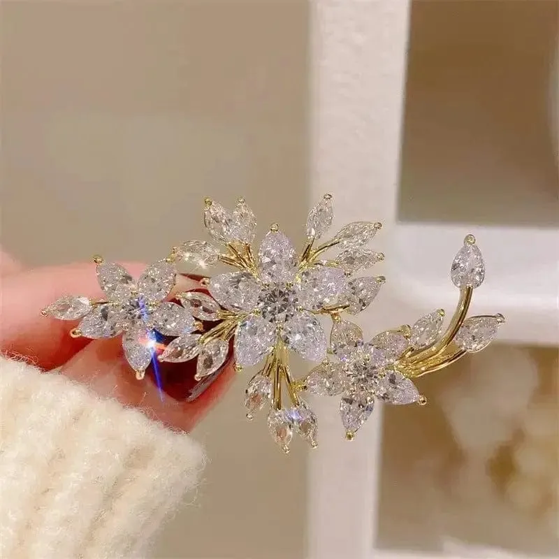 Shop Floral Design Crystal Brooch - A Stunning Accessory for Any Occasion