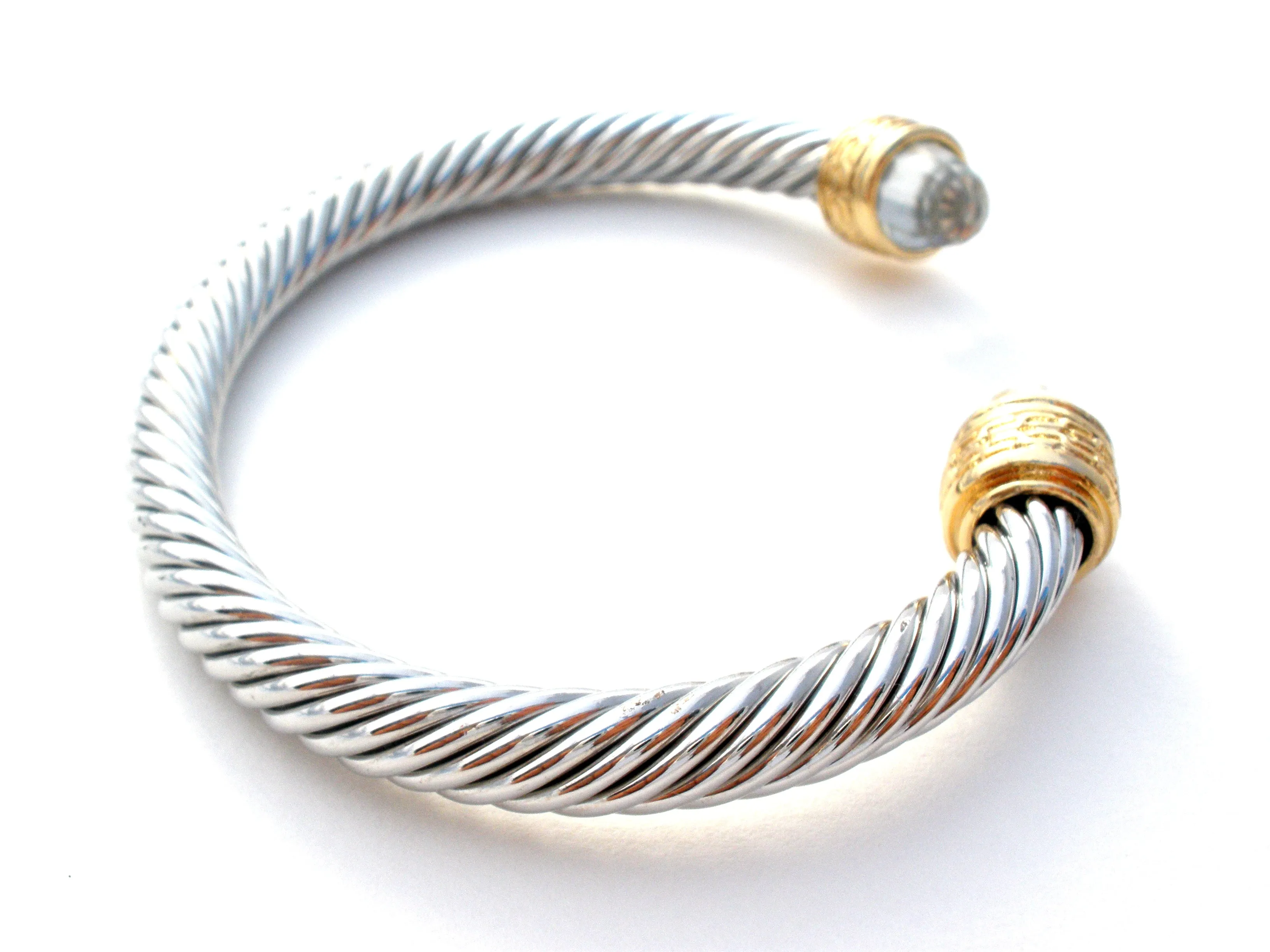 Silver & Gold Plated Cable Cuff Bracelet
