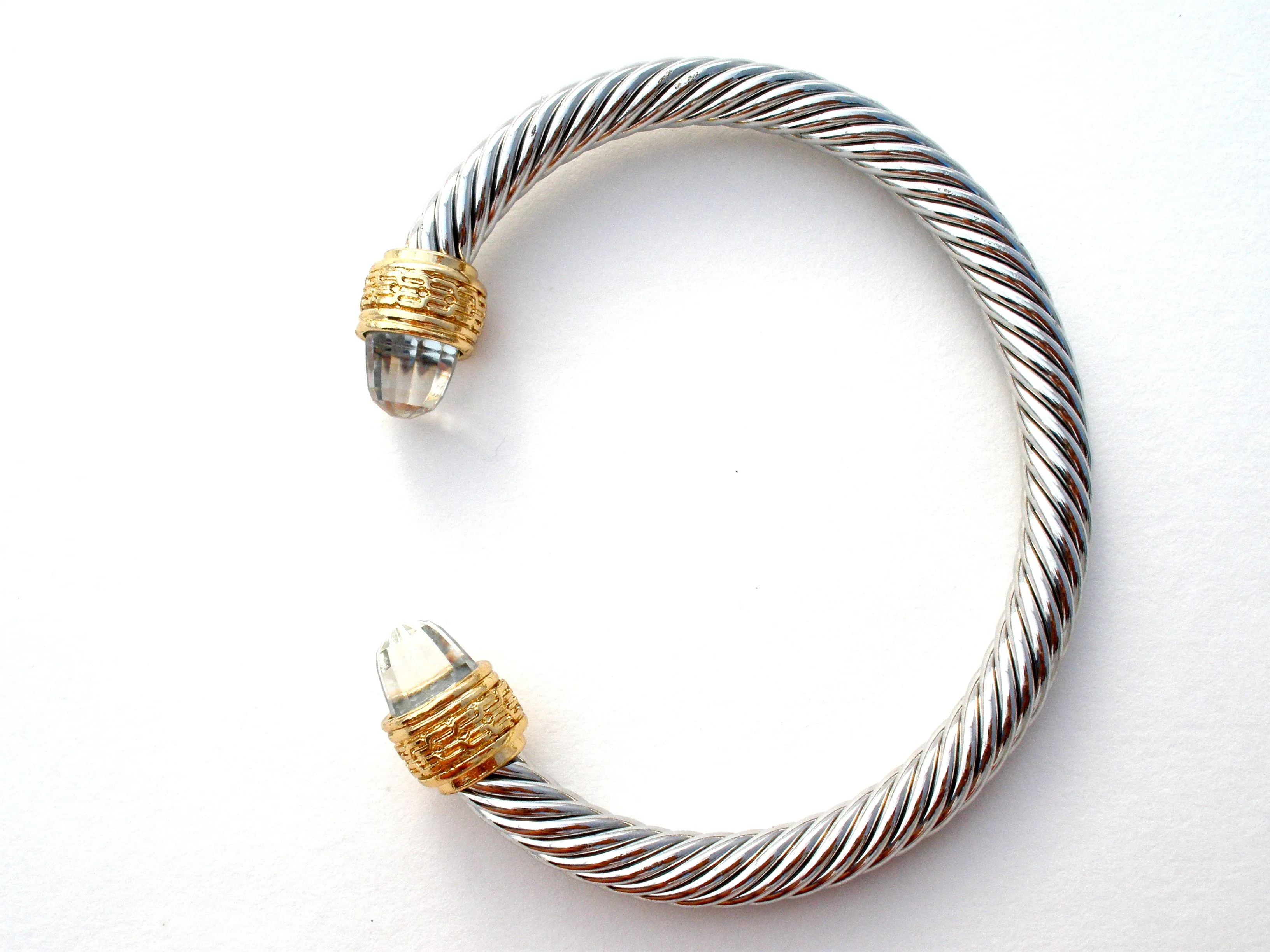 Silver & Gold Plated Cable Cuff Bracelet