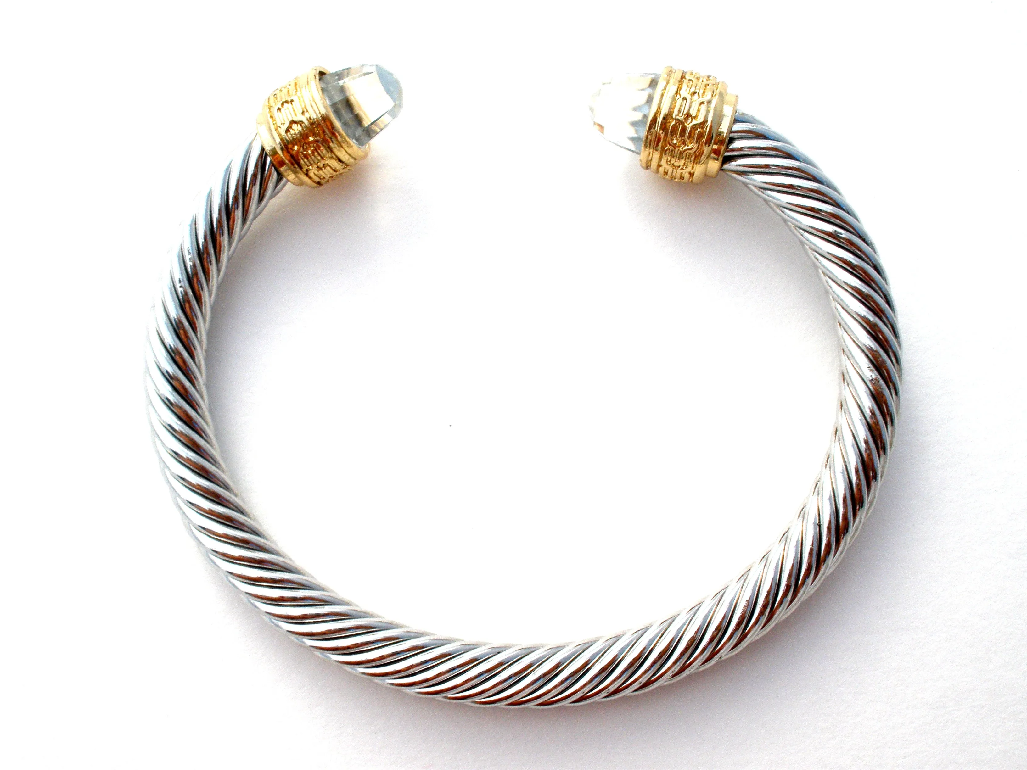 Silver & Gold Plated Cable Cuff Bracelet