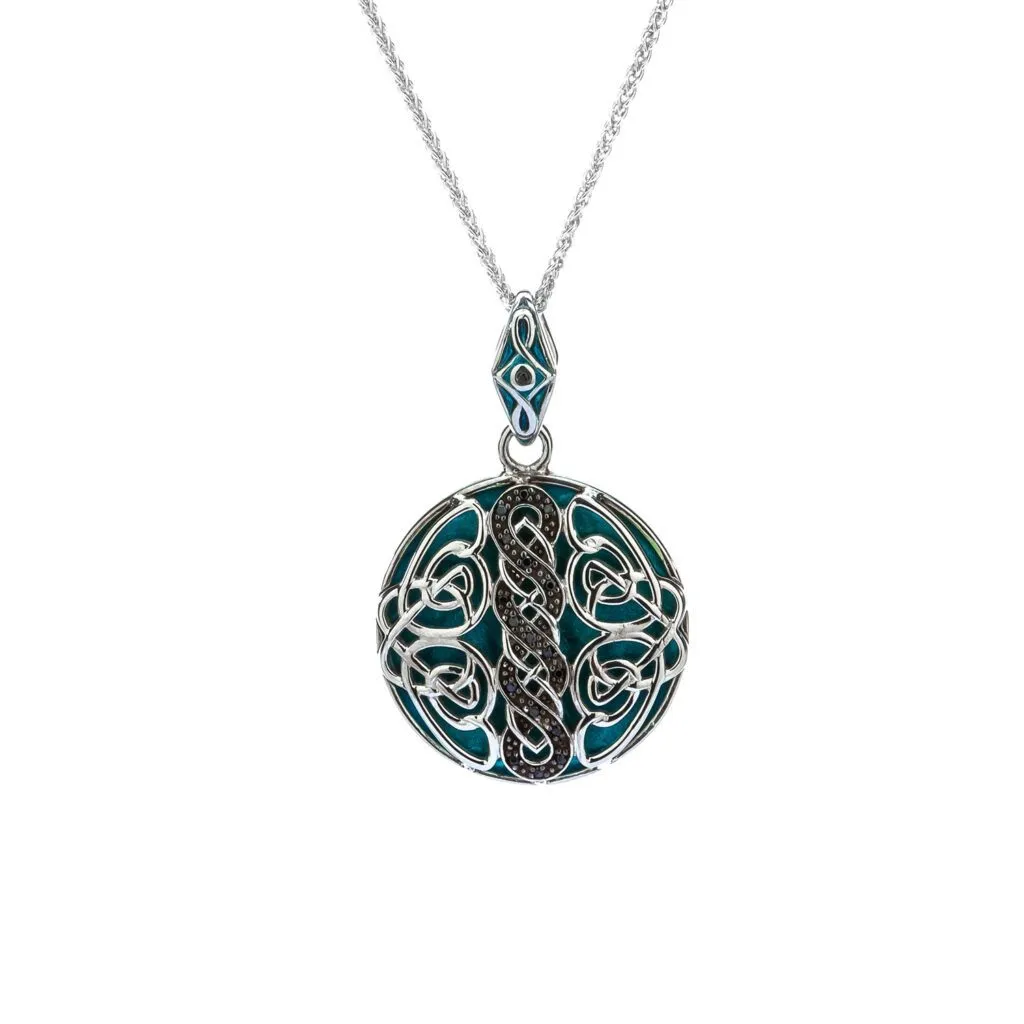 Silver and 10k Rose Gold Celtic Knotwork Reversible Pendant