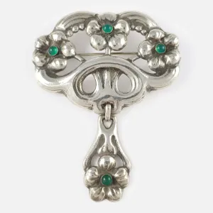Silver and Chrysoprase Brooch - William Fuglede - Circa 1915