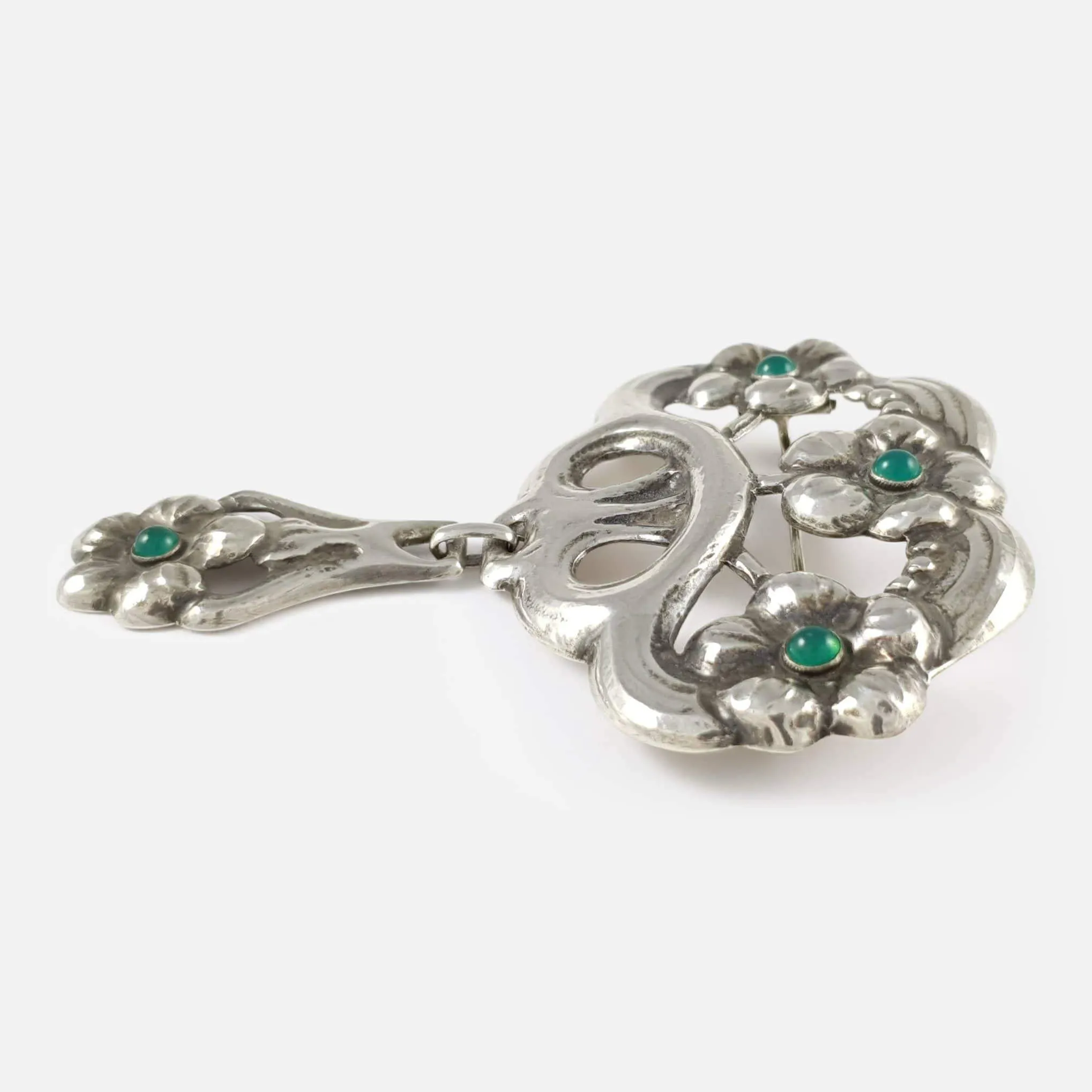 Silver and Chrysoprase Brooch - William Fuglede - Circa 1915