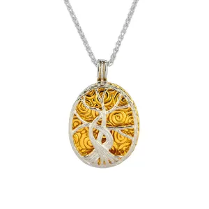 Silver with 22k Gold Gilding Tree of Life 4-Way Pendant