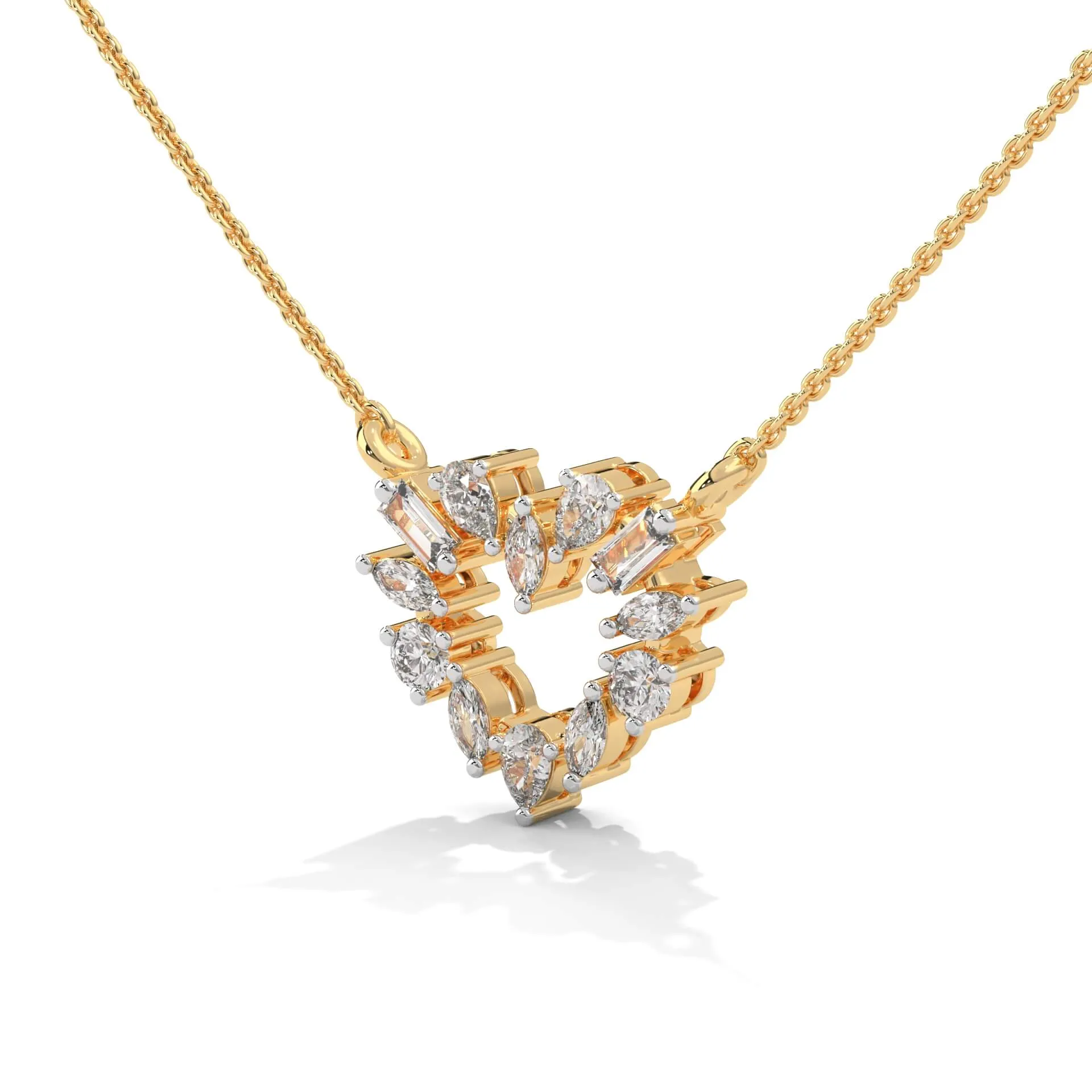 Siyami Heart Silver Pendant with chain | 22KT Gold Vermeil