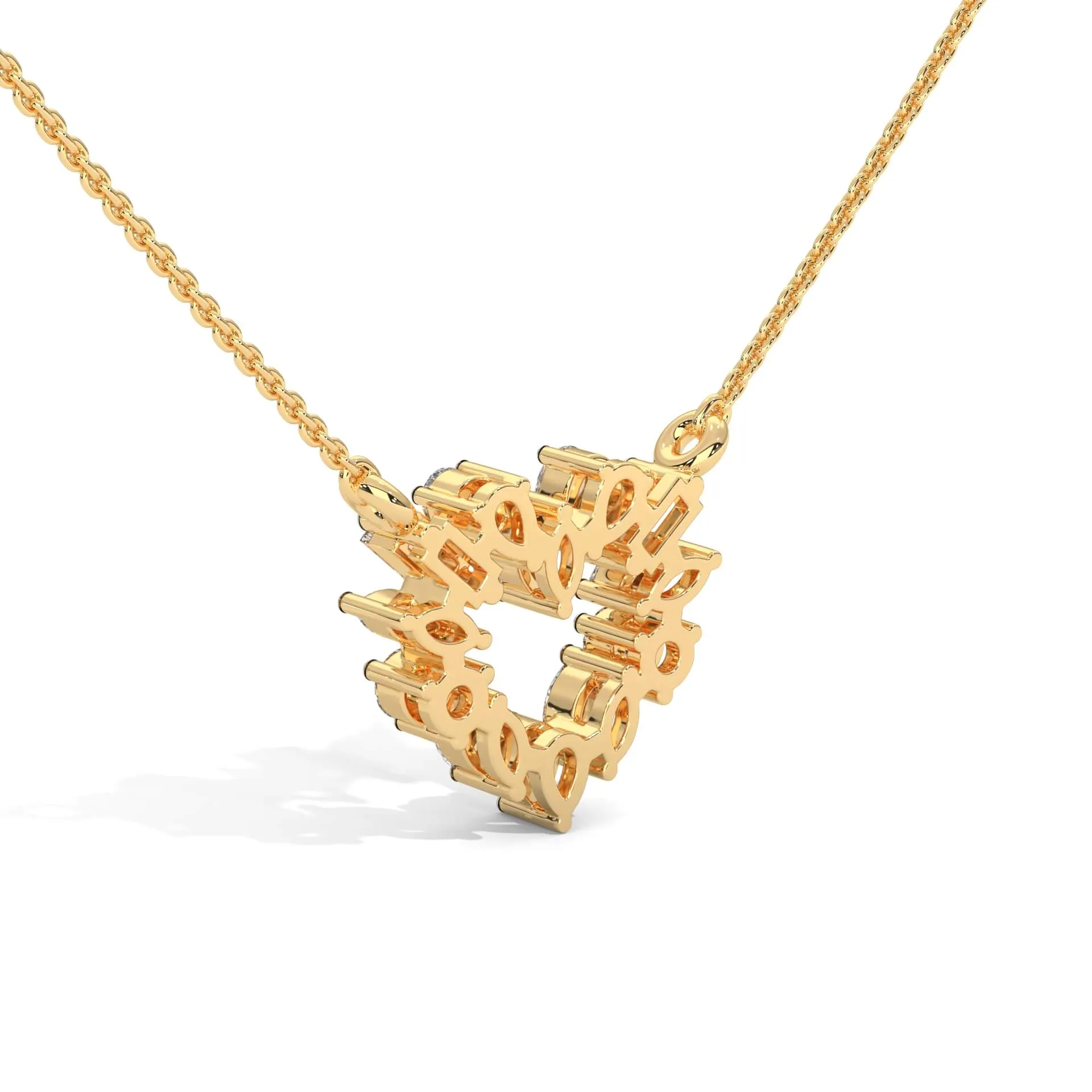 Siyami Heart Silver Pendant with chain | 22KT Gold Vermeil