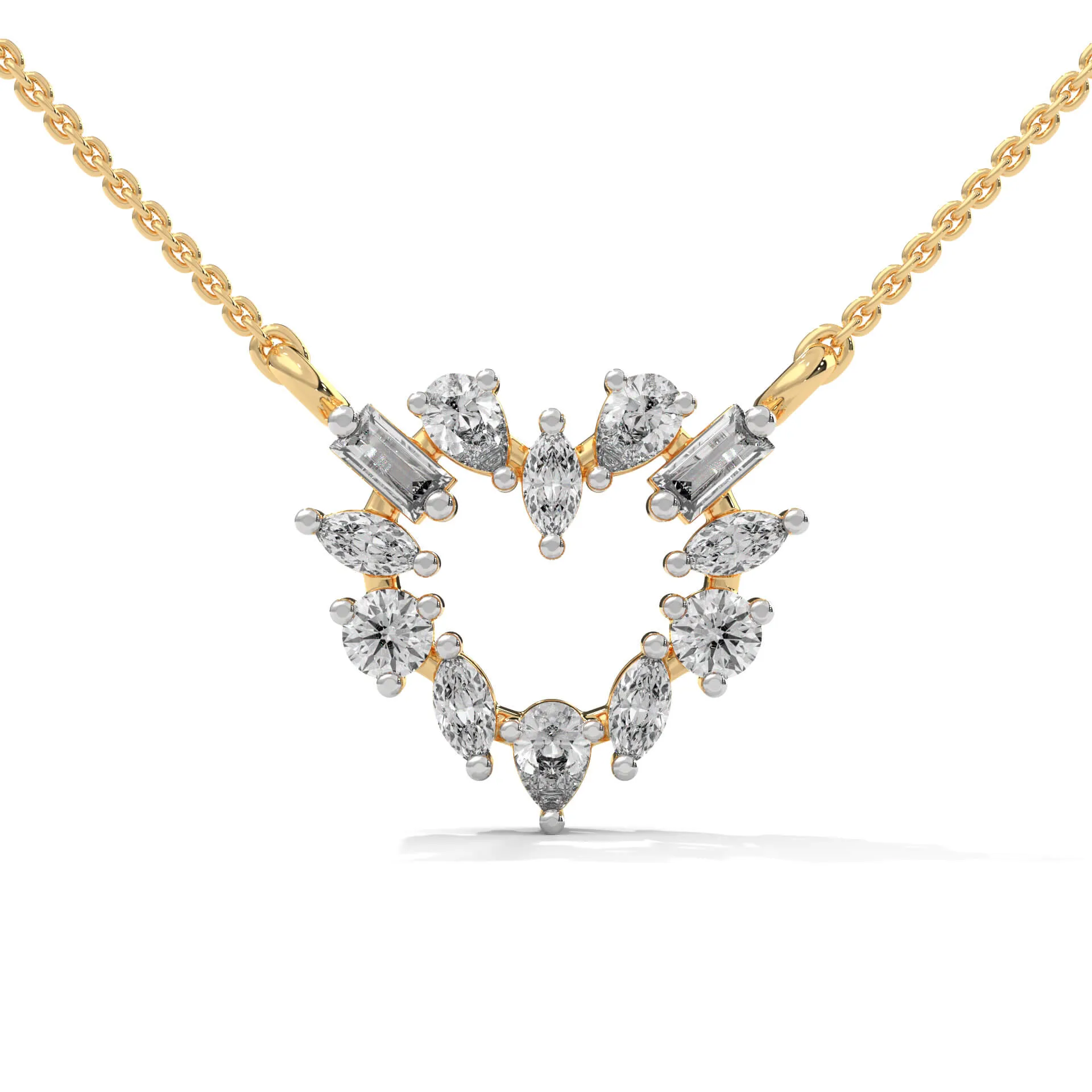 Siyami Heart Silver Pendant with chain | 22KT Gold Vermeil