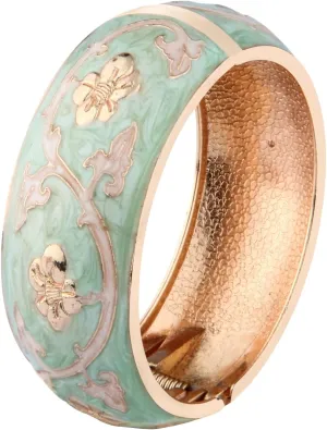 UJOY Vintage Cloisonne Bracelet Handcraft Multi-colored Rhinestone Enamel Wide Cuff Bangle Jewelry Gifts 77