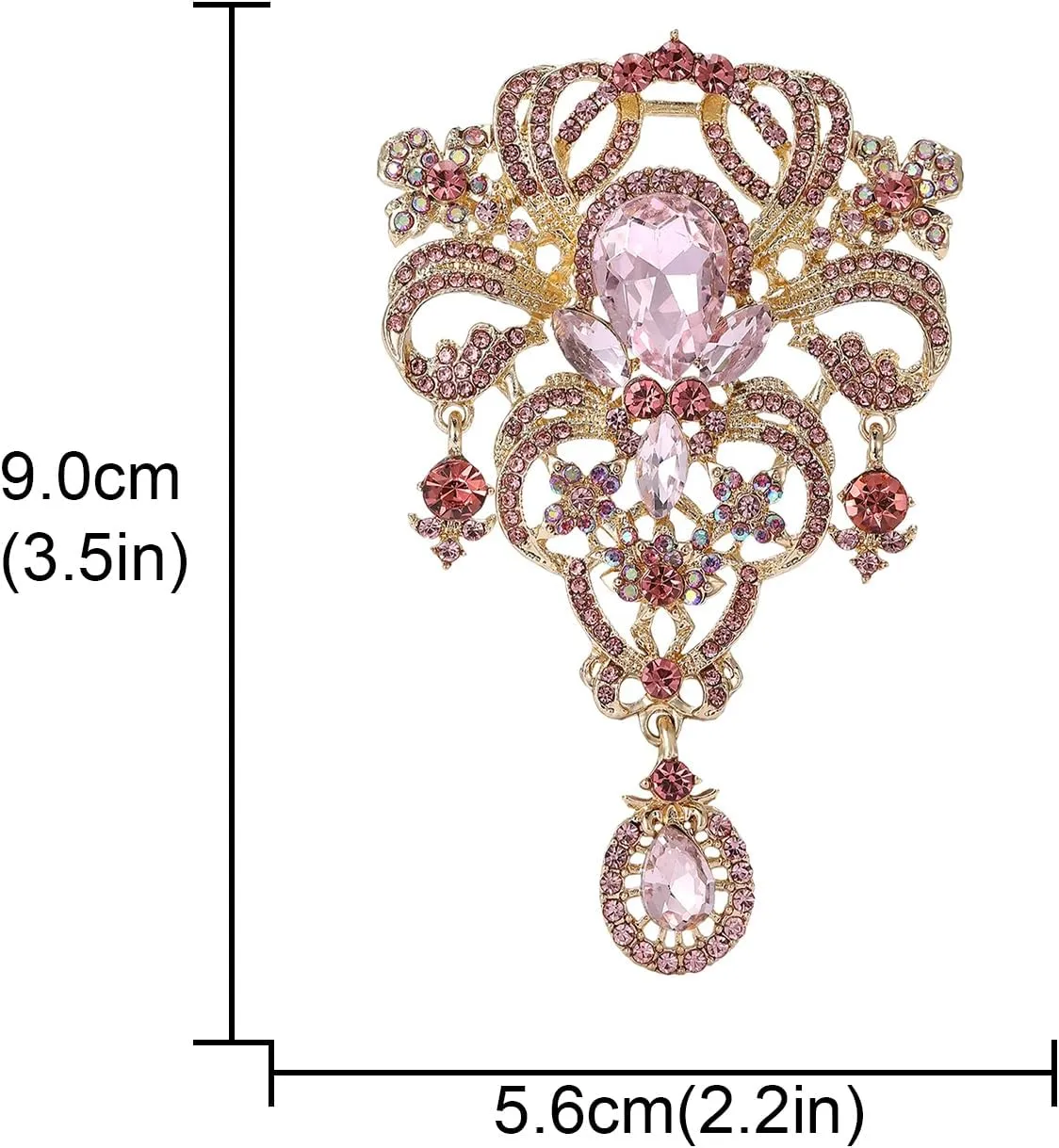 YOQUCOL Retro Austrian Crystal Big Brooch Pin for Women Large Flower Shape Brooches Lapel Pins for Sweater,Coat Dress Accessories